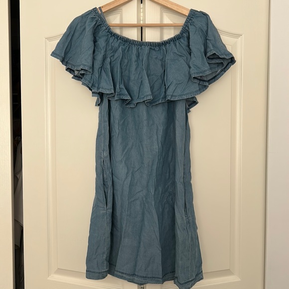 Denim off the shoulder dress - Picture 1 of 1